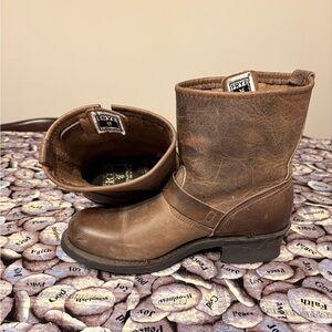 Frye Distressed Brown Ankle Boots